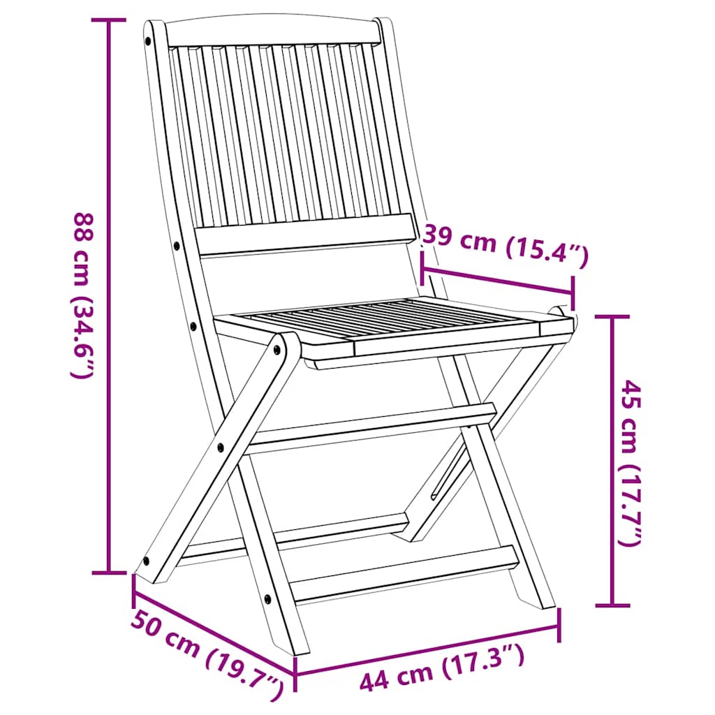 Cadeiras de jardim dobráveis 4 pcs madeira acácia maciça