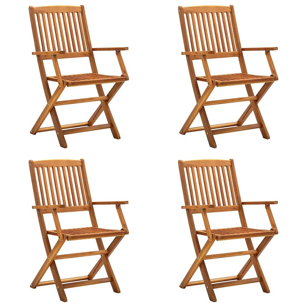 Cadeiras de jardim dobráveis 4 pcs madeira acácia maciça