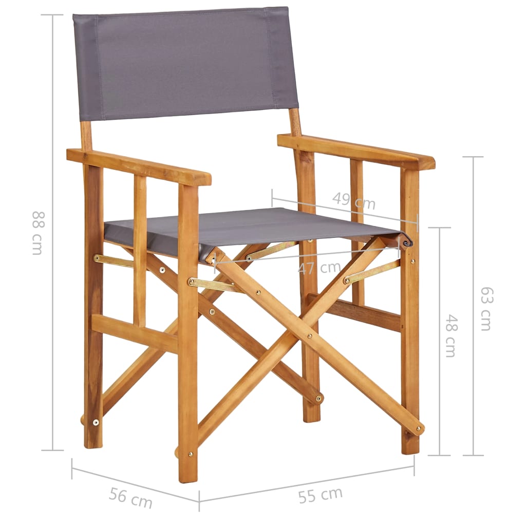 Cadeiras de realizador 2 pcs madeira de acácia maciça