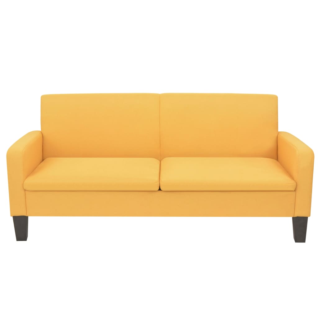 Conjunto de sofás 2 pcs tecido amarelo