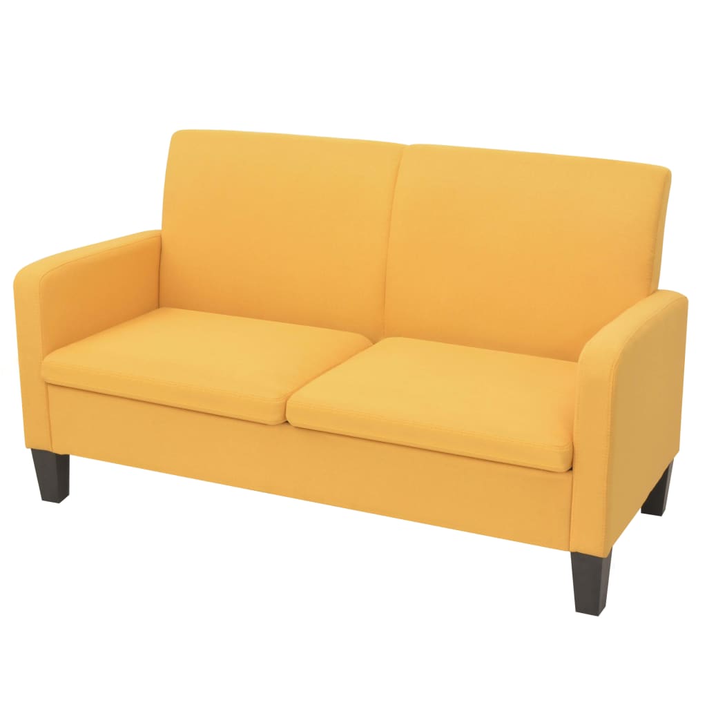 Conjunto de sofás 2 pcs tecido amarelo