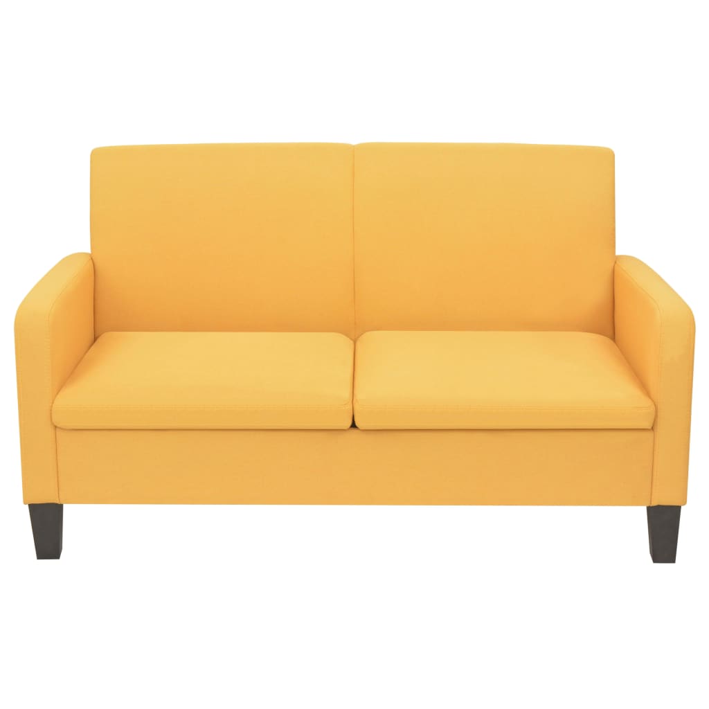 Conjunto de sofás 2 pcs tecido amarelo