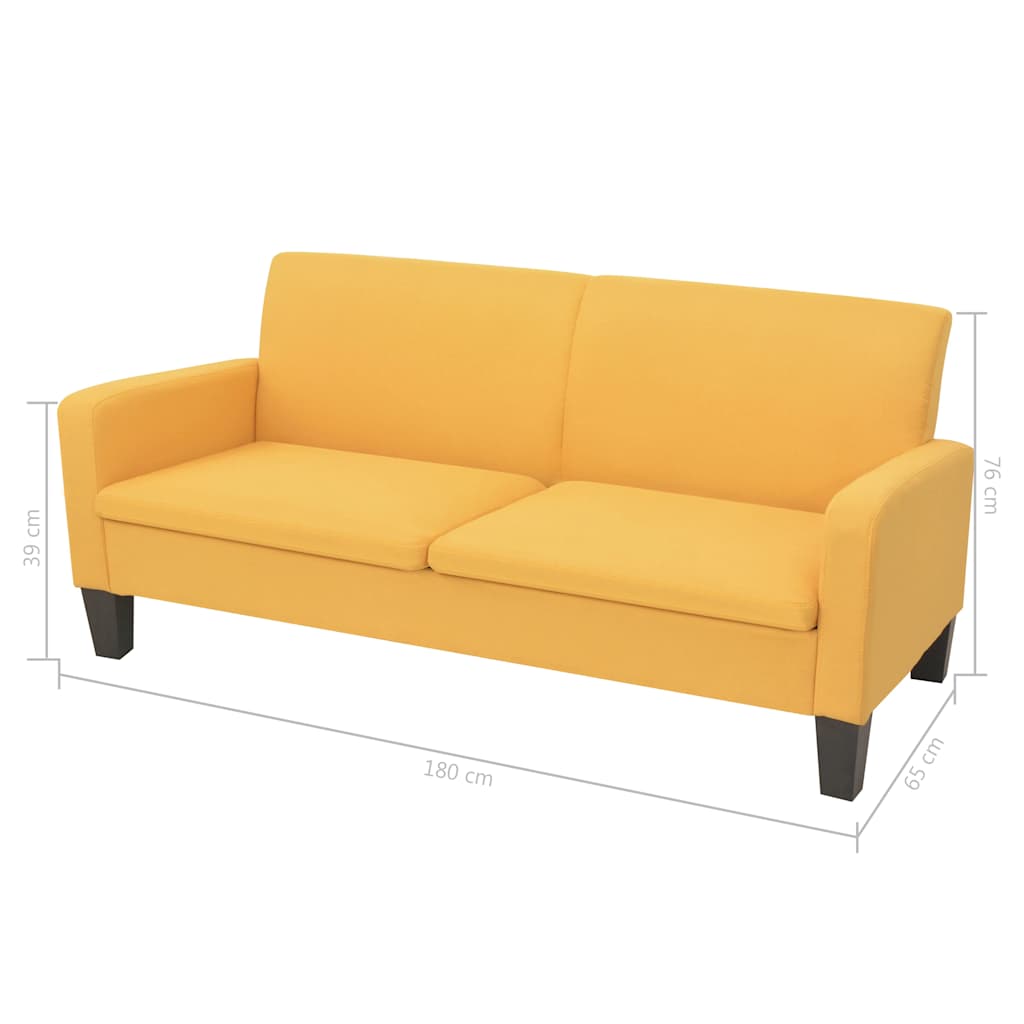 Conjunto de sofás 2 pcs tecido amarelo