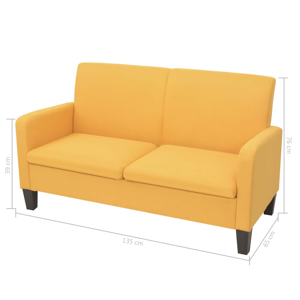 Conjunto de sofás 2 pcs tecido amarelo