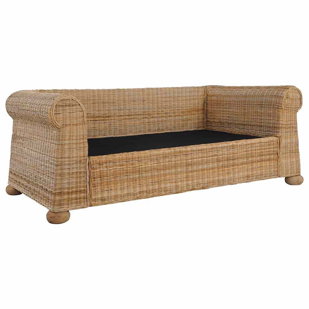 2 pcs conjunto de sofás com almofadões vime natural