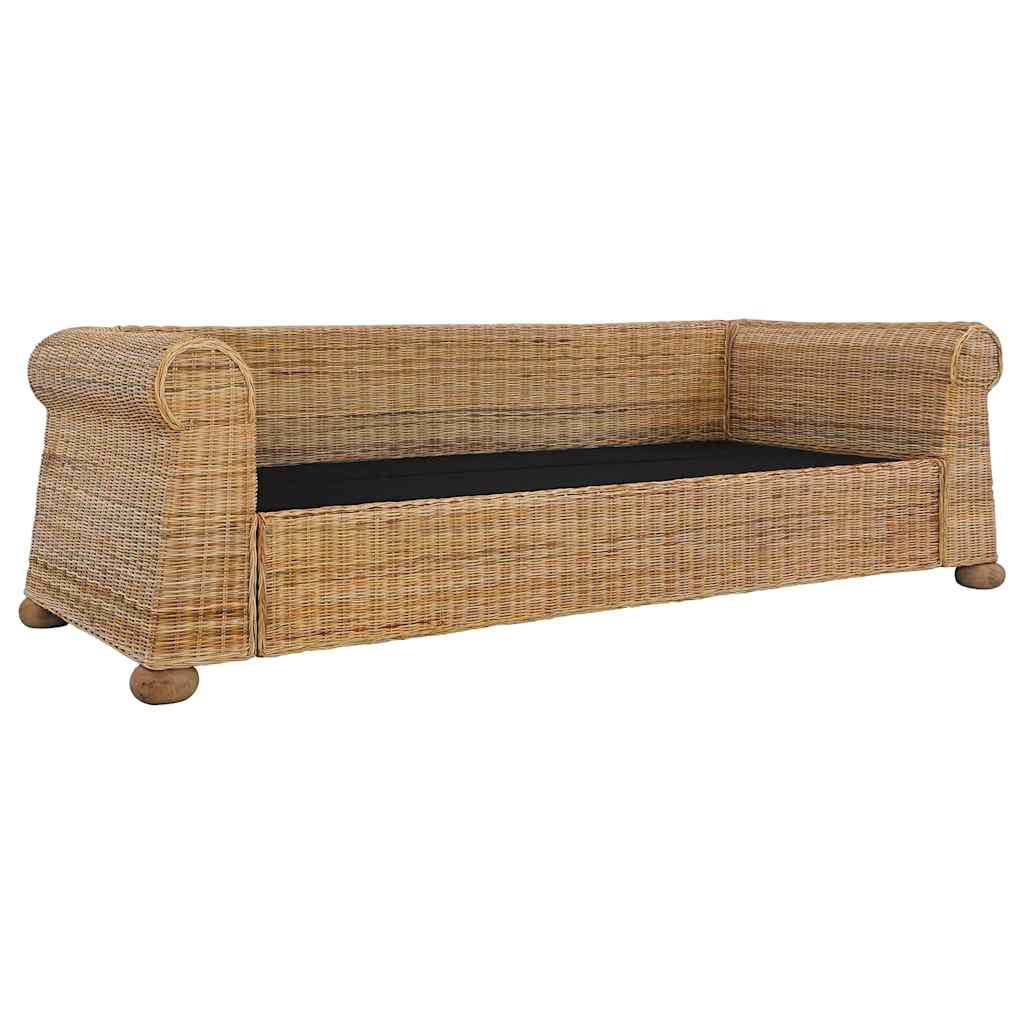 2 pcs conjunto de sofás com almofadões vime natural