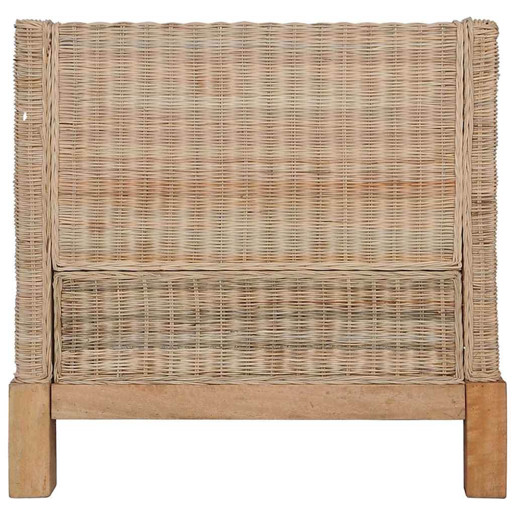 2 pcs conjunto de sofás com almofadões vime natural