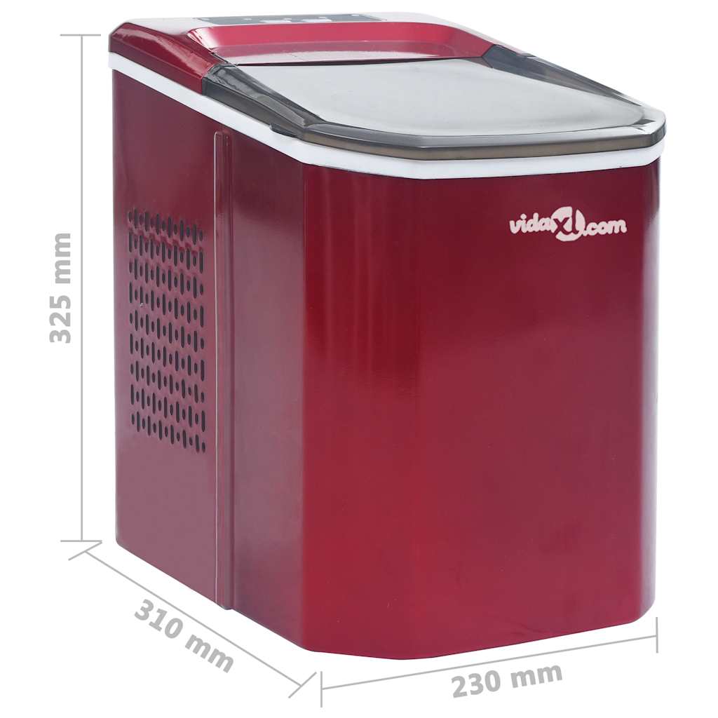Máquina de fazer cubos de gelo 1,4 L 15 kg/24 h vermelho