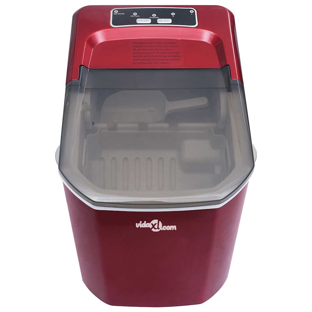 Máquina de fazer cubos de gelo 1,4 L 15 kg/24 h vermelho