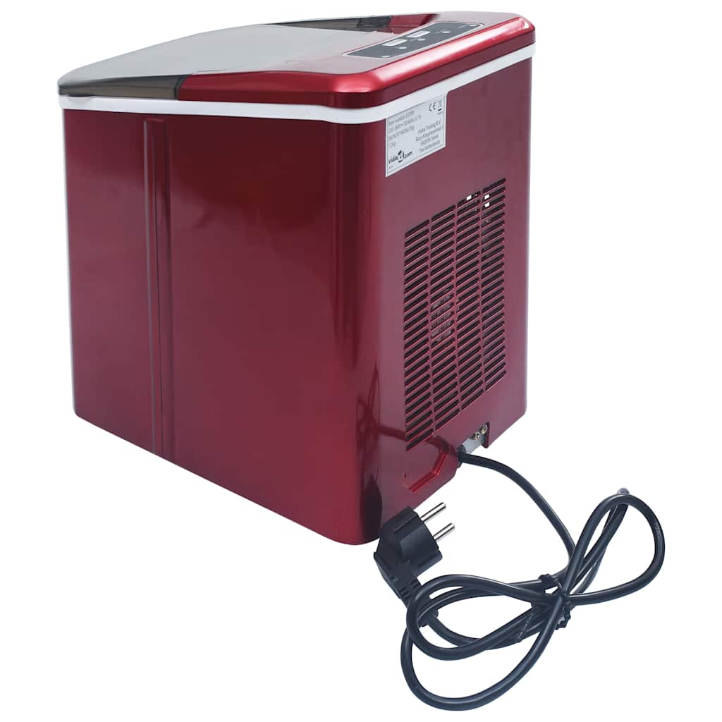 Máquina de fazer cubos de gelo 1,4 L 15 kg/24 h vermelho