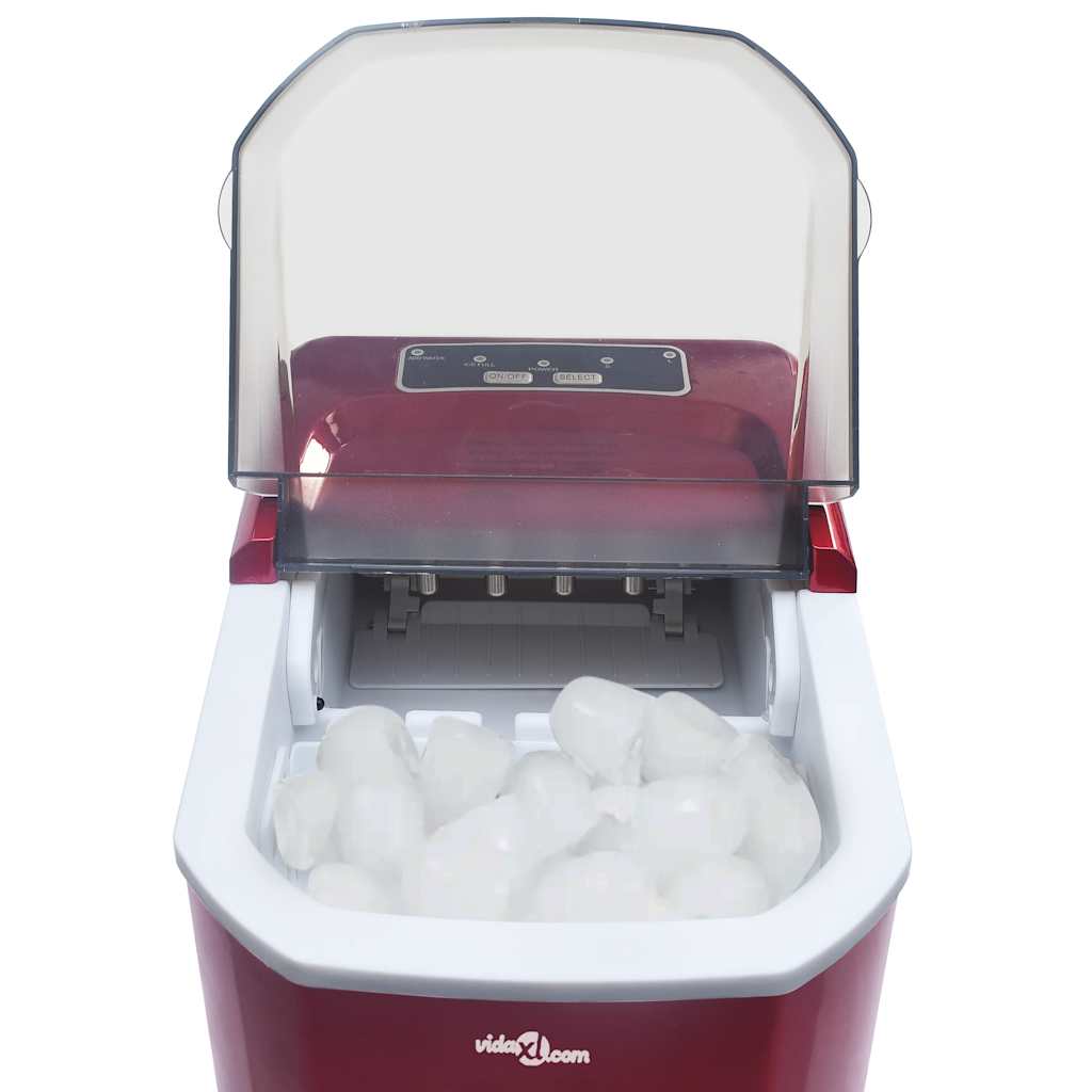 Máquina de fazer cubos de gelo 1,4 L 15 kg/24 h vermelho