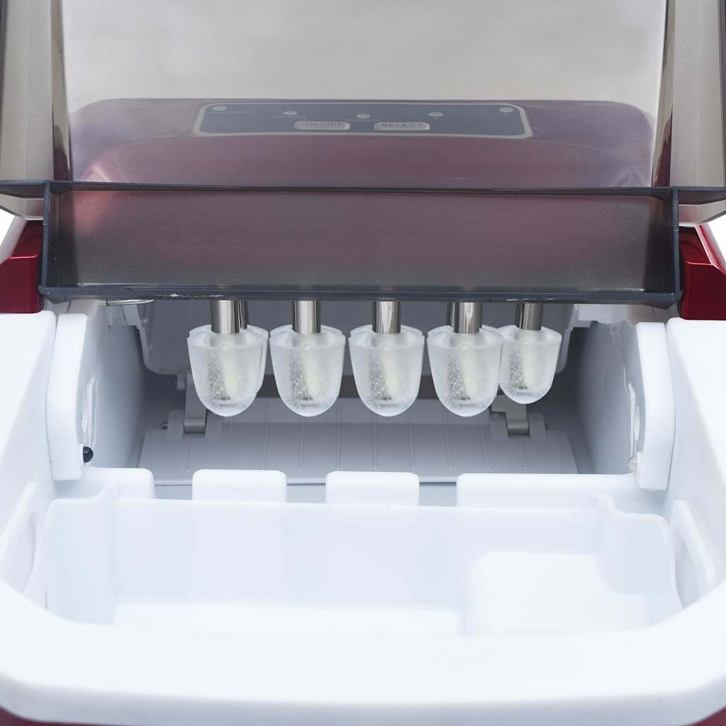 Máquina de fazer cubos de gelo 1,4 L 15 kg/24 h vermelho