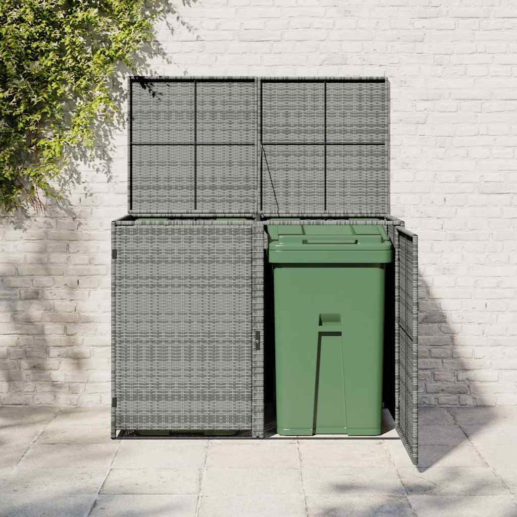 Unidade dupla p/ caixotes do lixo 148x77x111cm vime antracite