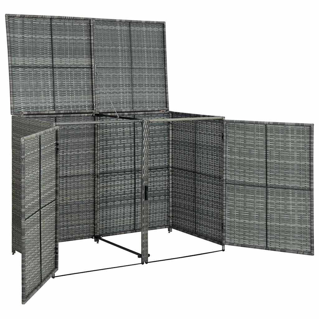 Unidade dupla p/ caixotes do lixo 148x77x111cm vime antracite