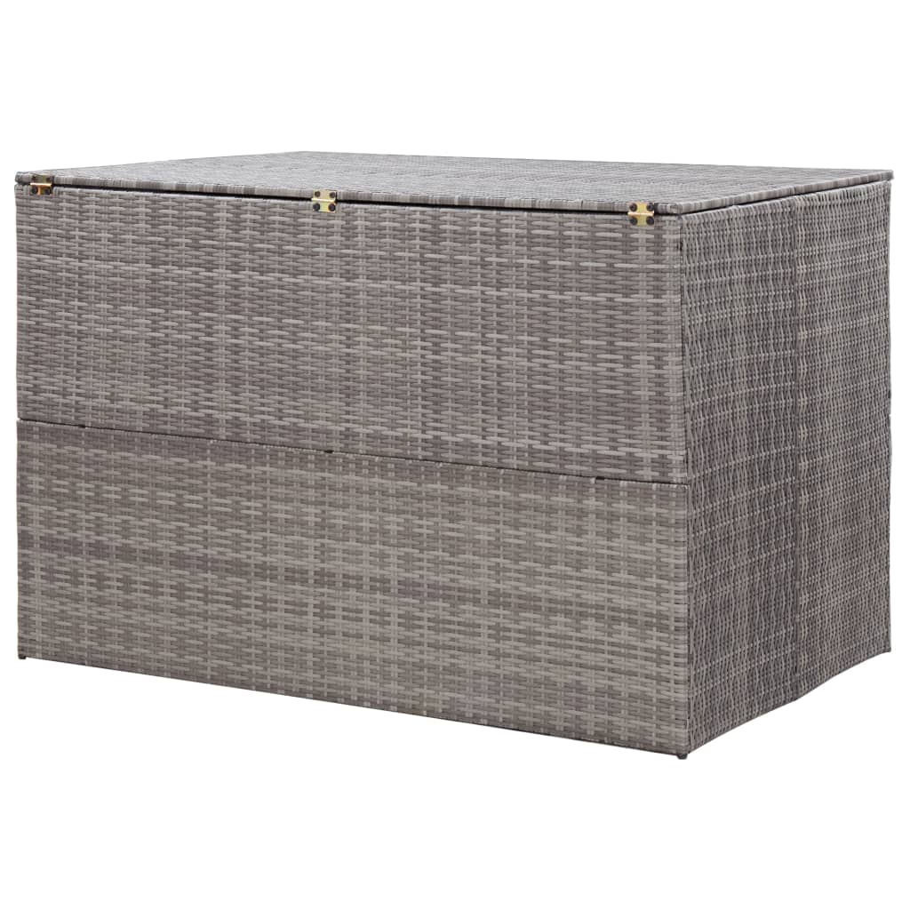 Caixa de arrumação para jardim 150x100x100 cm vime PE cinzento