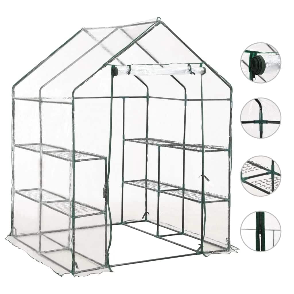 Estufa com 8 prateleiras 143x143x195 cm