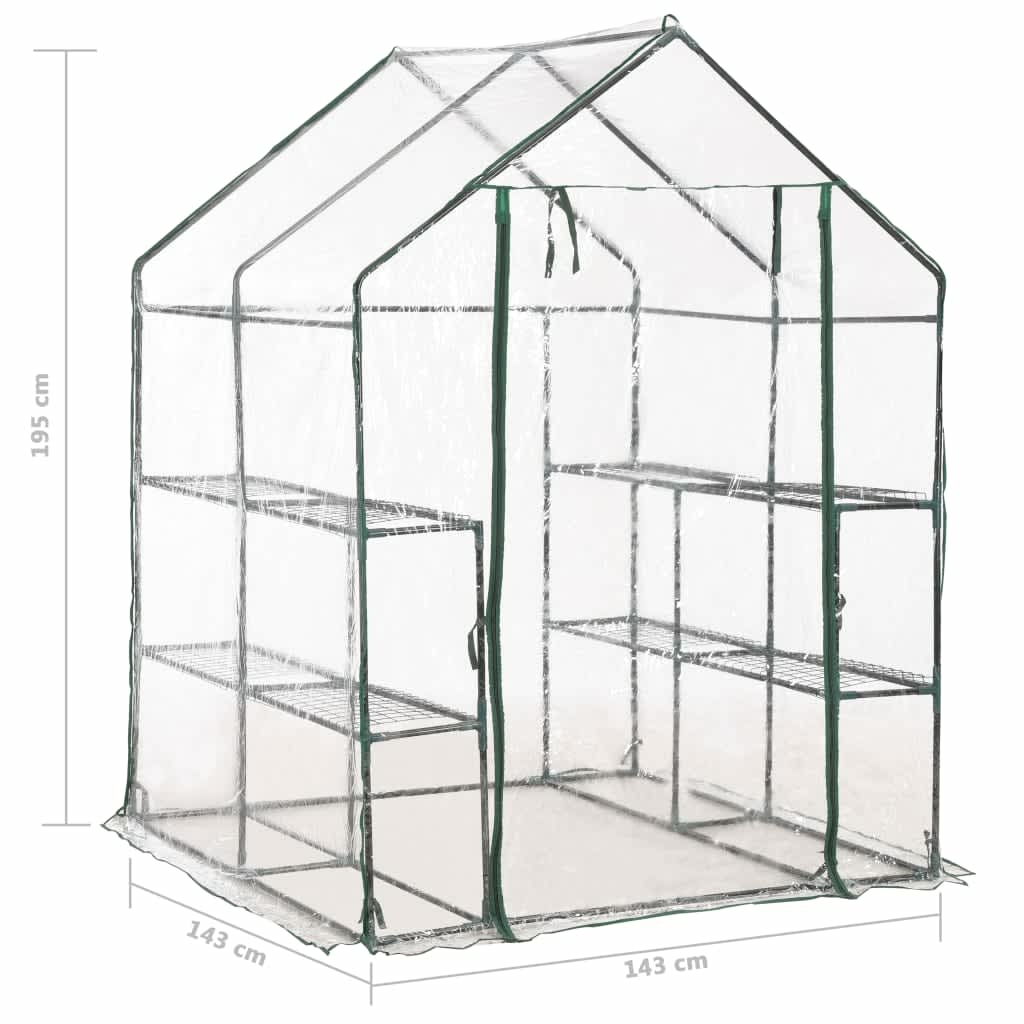Estufa com 8 prateleiras 143x143x195 cm