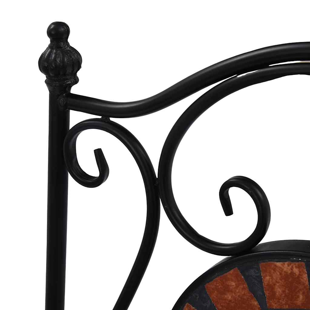 Cadeiras bistrô em mosaico 2 pcs cerâmica castanho