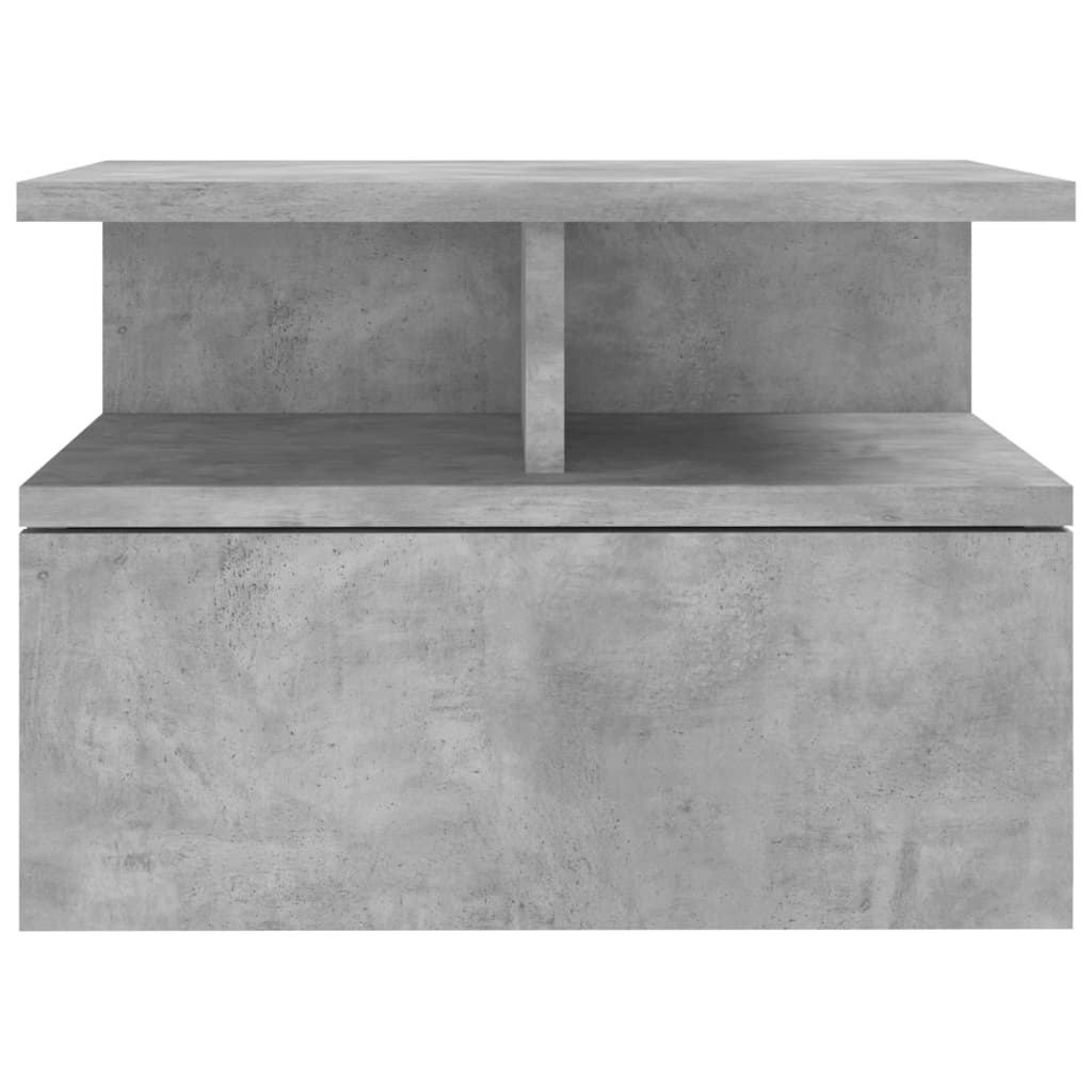 Mesa cabeceira suspensa 2pcs derivados madeira cinzento cimento