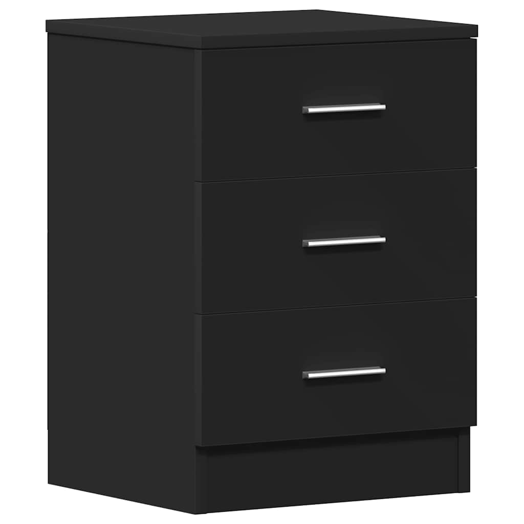 Mesas de cabeceira 2 pcs derivados de madeira preto
