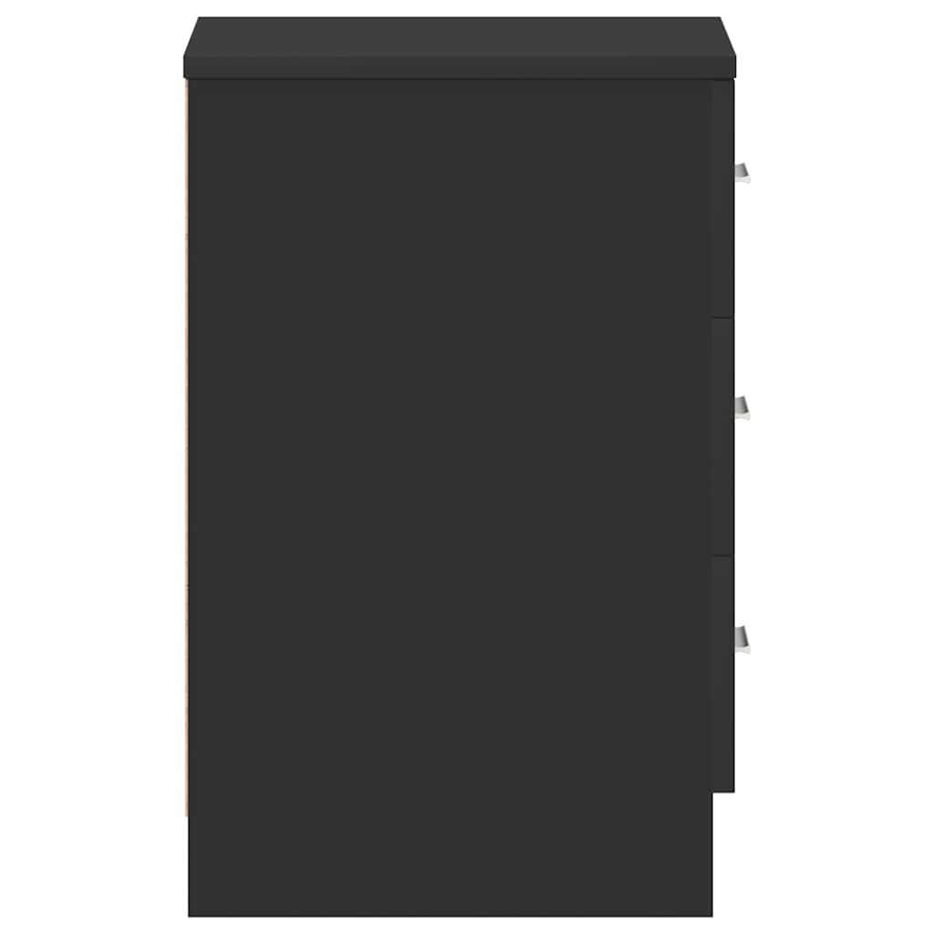 Mesas de cabeceira 2 pcs derivados de madeira preto