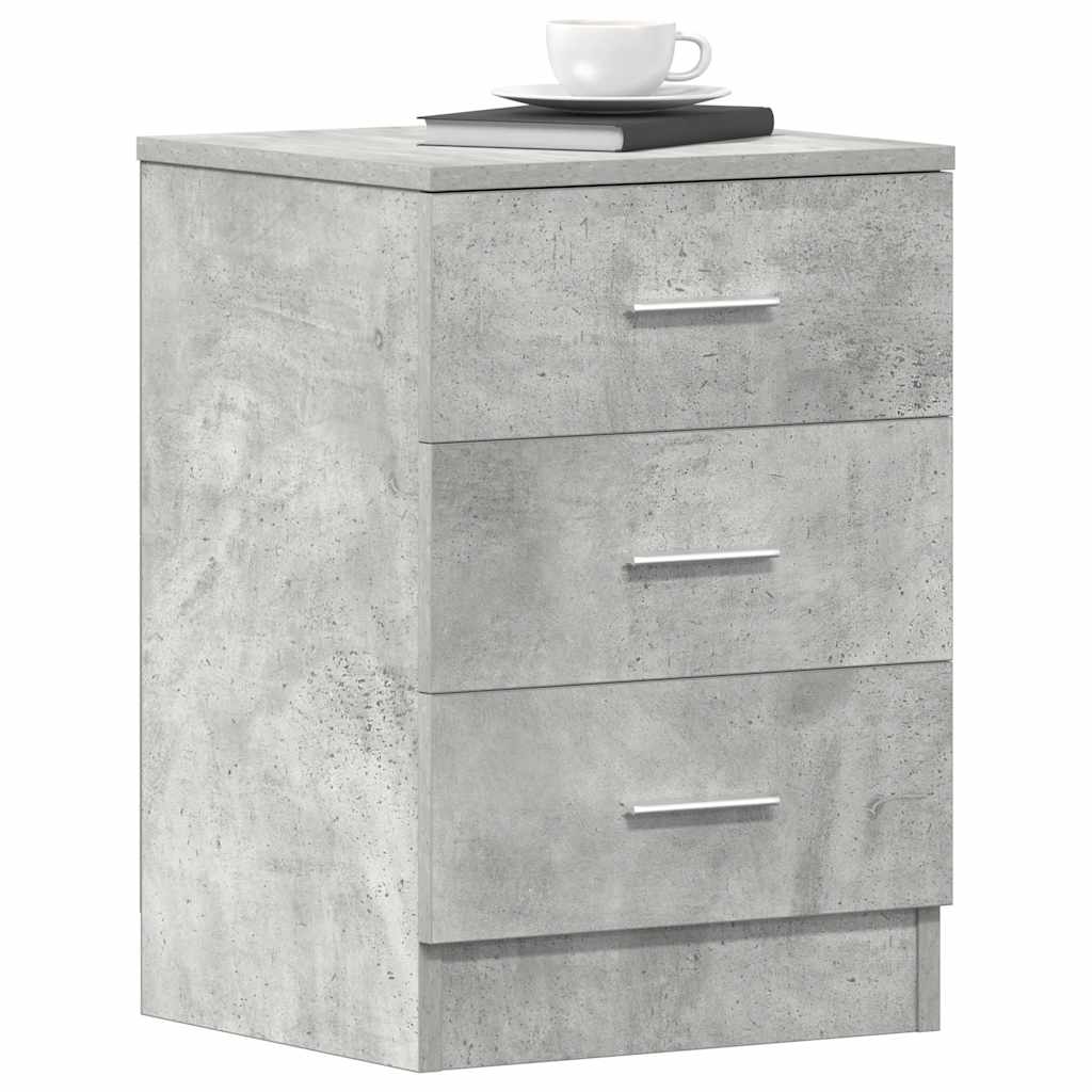 Mesas cabeceira 2pcs 38x35x56cm derivados madeira cinza cimento