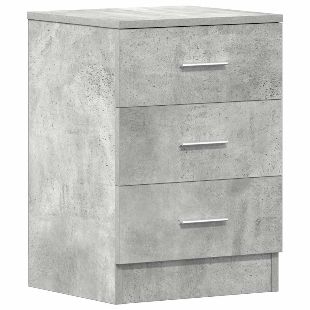 Mesas cabeceira 2pcs 38x35x56cm derivados madeira cinza cimento