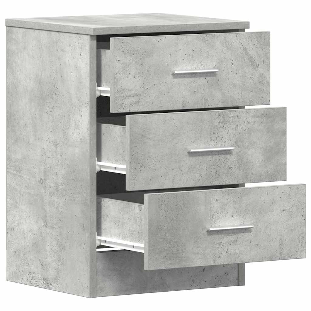 Mesas cabeceira 2pcs 38x35x56cm derivados madeira cinza cimento