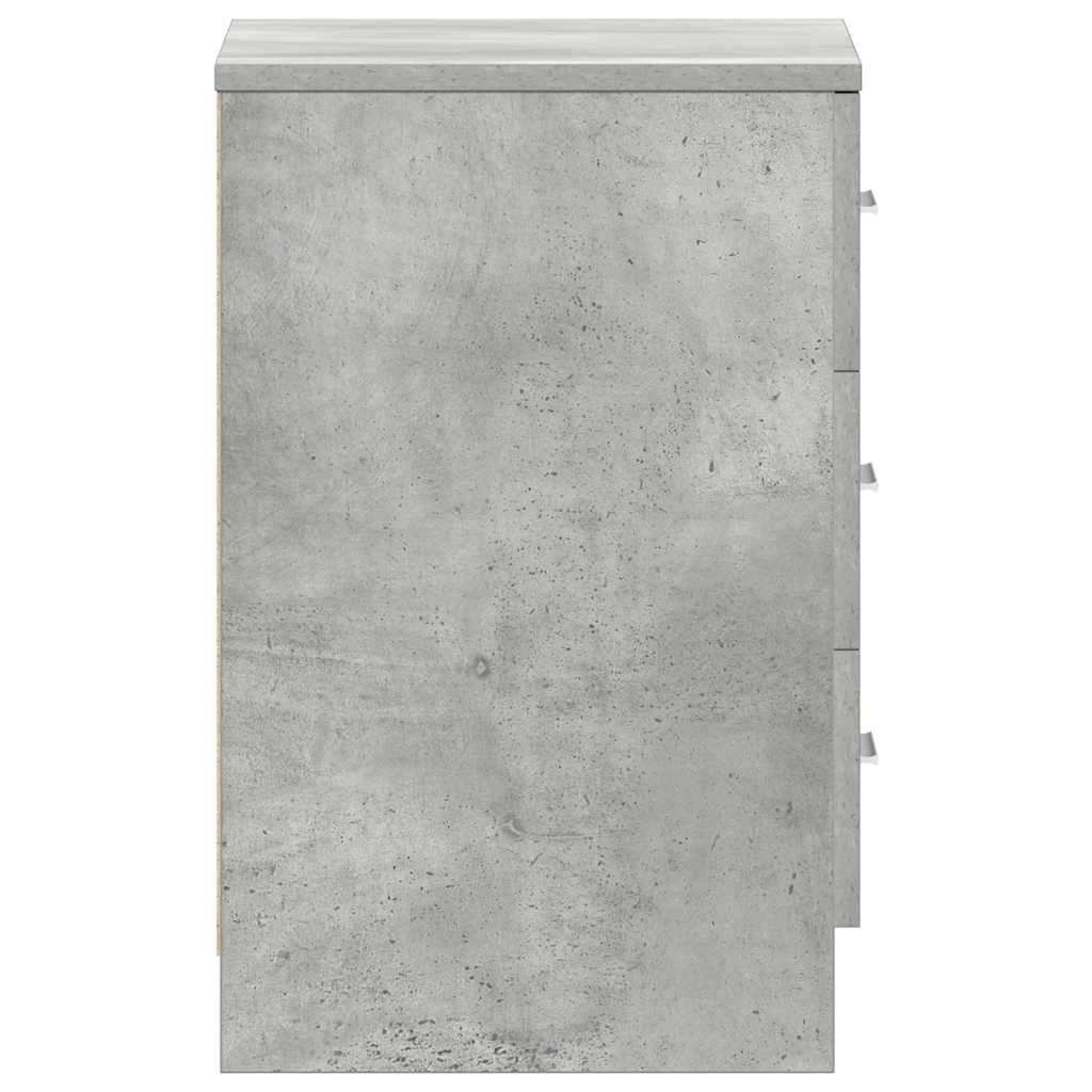 Mesas cabeceira 2pcs 38x35x56cm derivados madeira cinza cimento