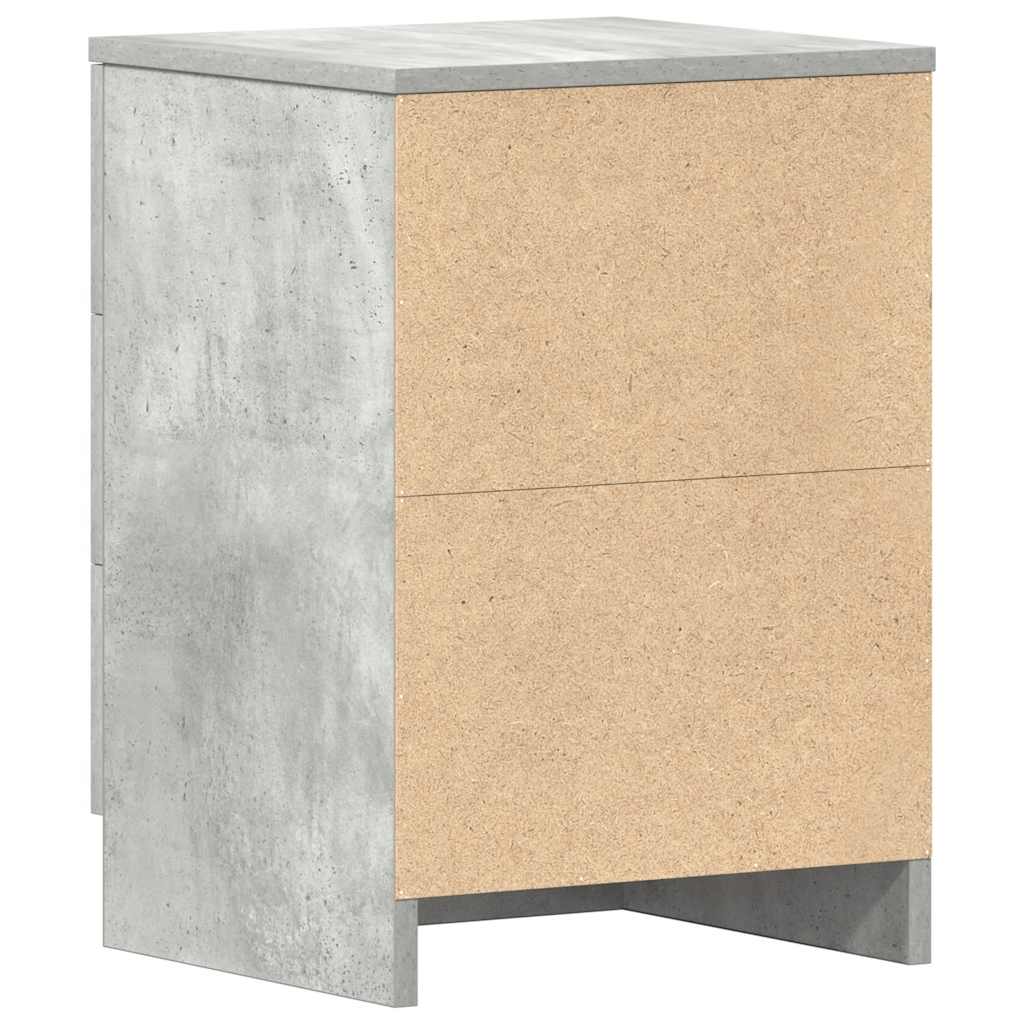 Mesas cabeceira 2pcs 38x35x56cm derivados madeira cinza cimento