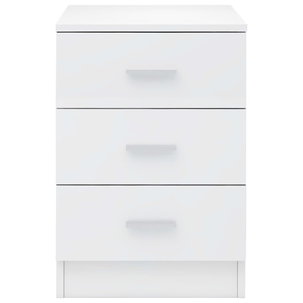 Mesa de cabeceira 38x35x56 cm contraplacado branco brilhante