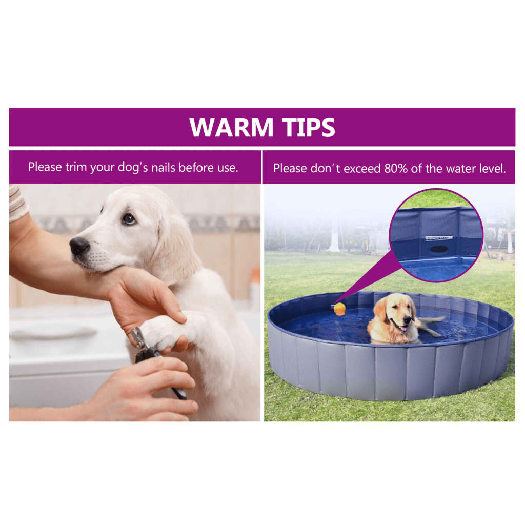 Piscina para cães dobrável 120x30 cm PVC vermelho