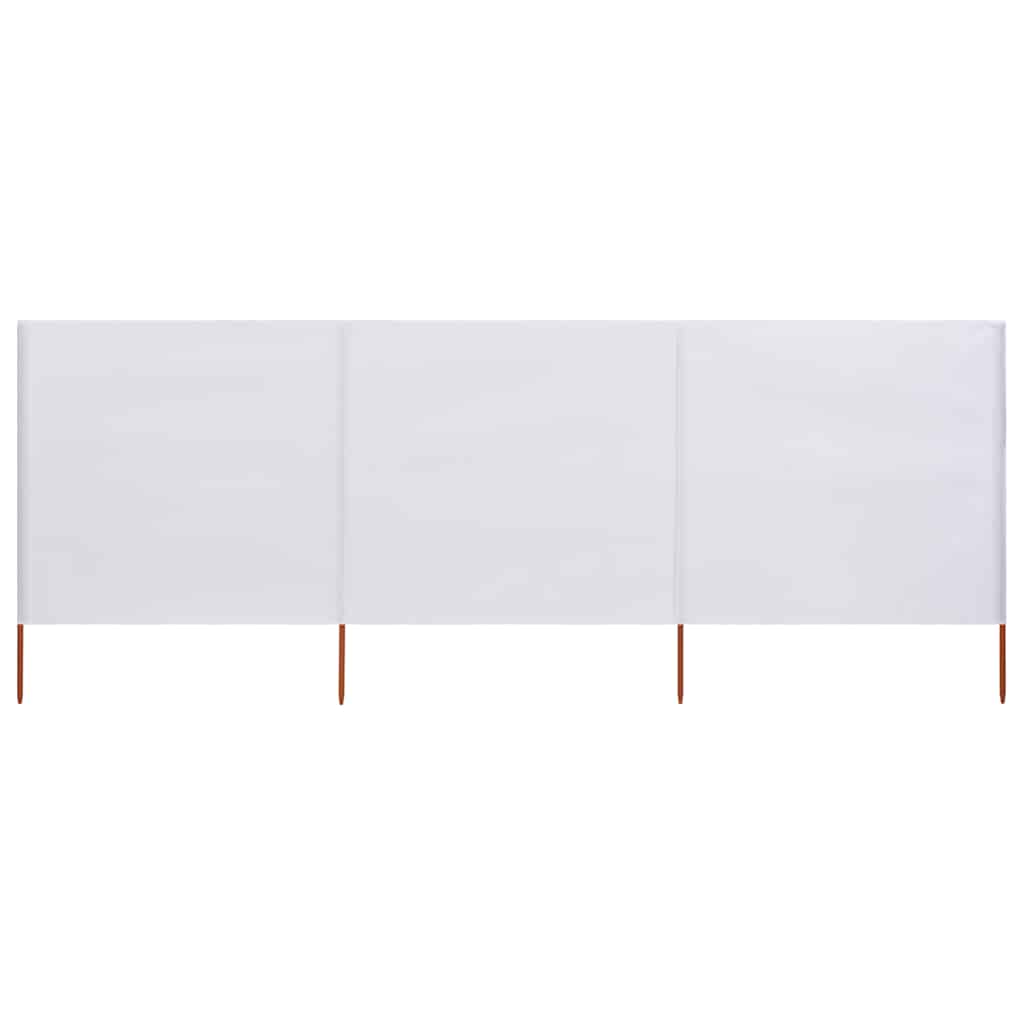 Para-vento com 3 painéis 400x80 cm tecido branco areia