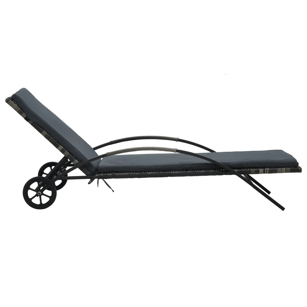 Espreguiçadeiras com mesa vime PE antracite