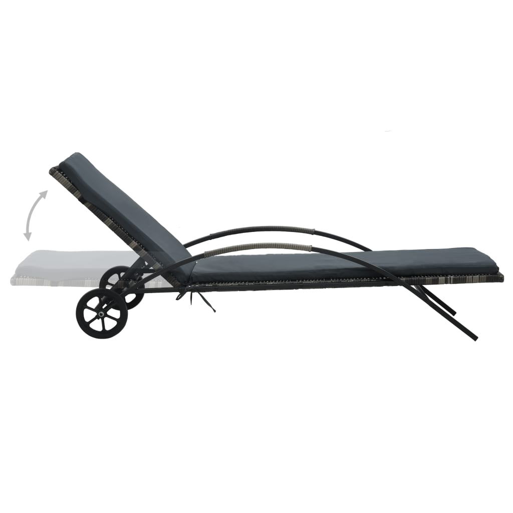Espreguiçadeiras com mesa vime PE antracite