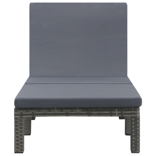 Espreguiçadeira com almofadão vime PE antracite