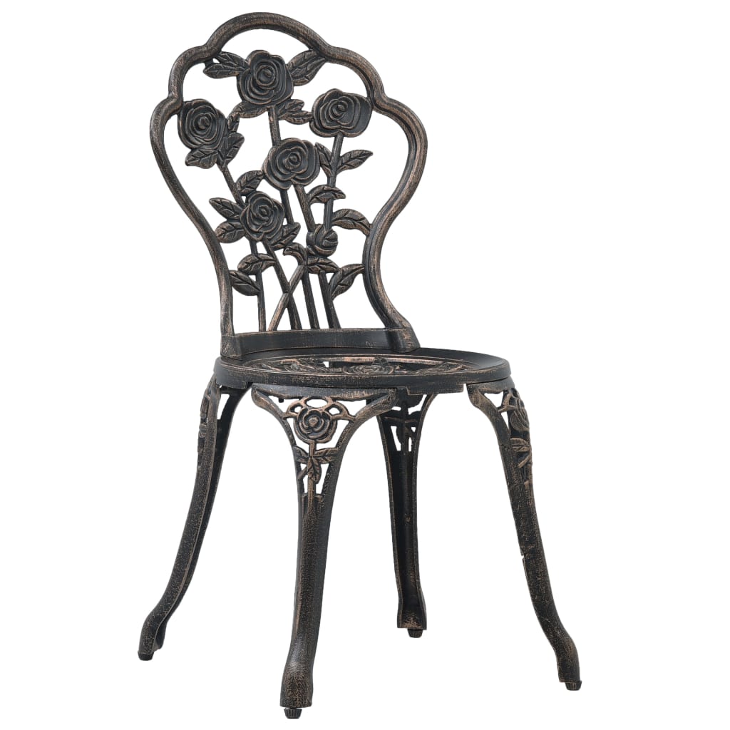 Cadeiras de bistrô 2 pcs alumínio fundido bronze