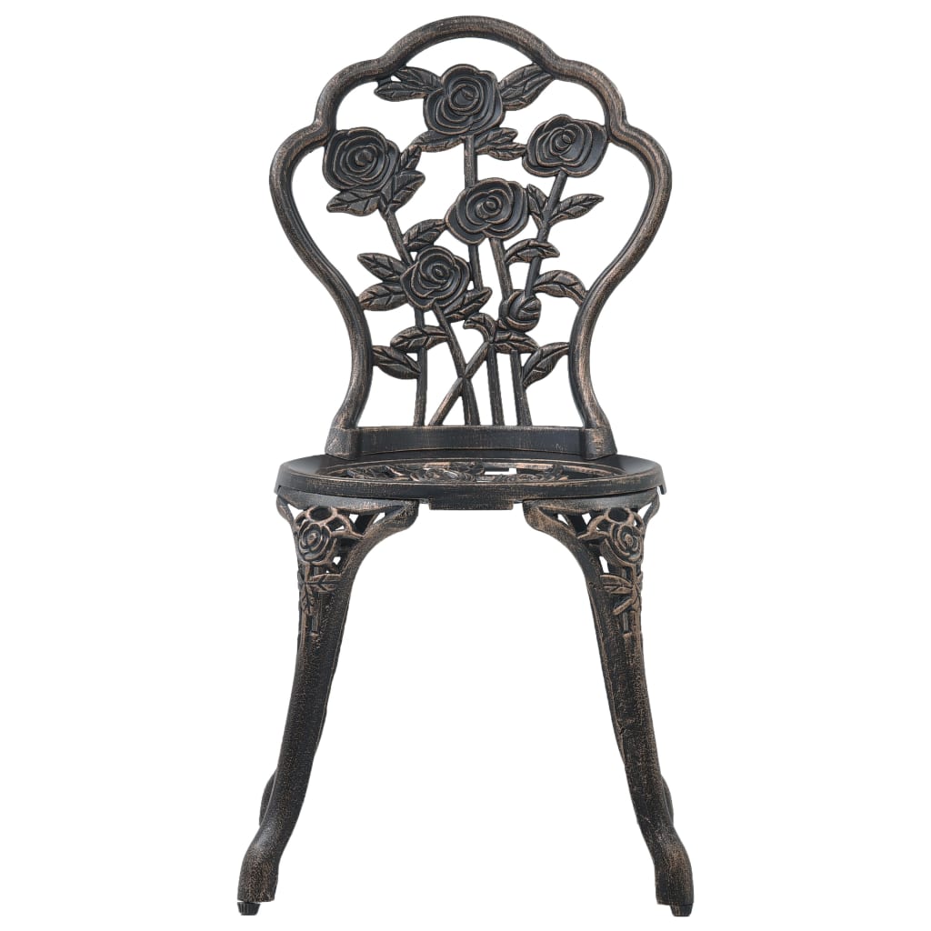 Cadeiras de bistrô 2 pcs alumínio fundido bronze