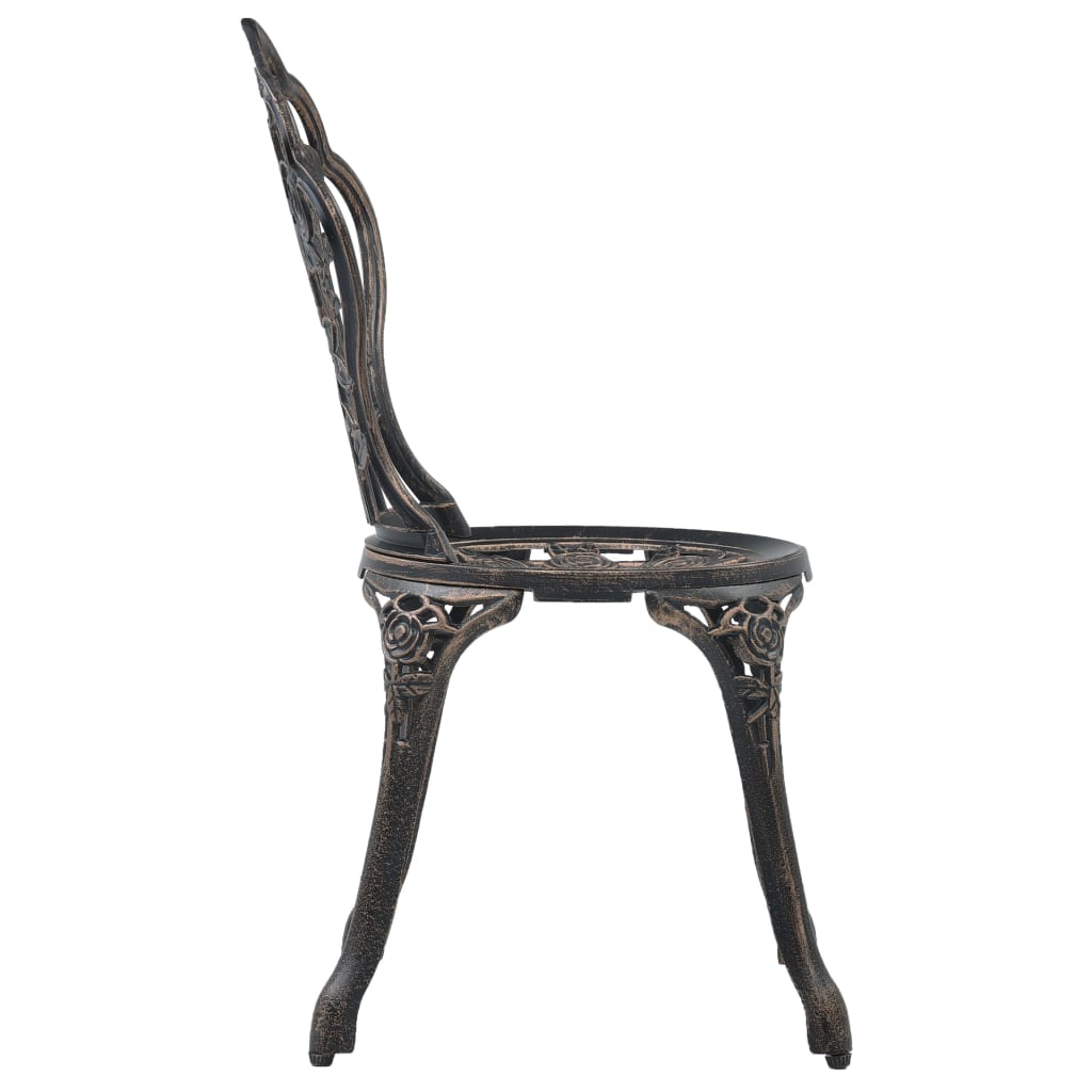 Cadeiras de bistrô 2 pcs alumínio fundido bronze