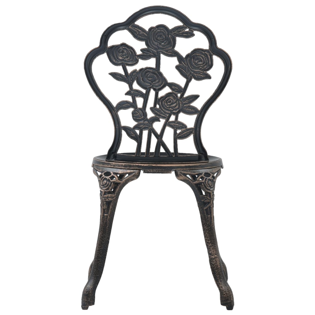 Cadeiras de bistrô 2 pcs alumínio fundido bronze