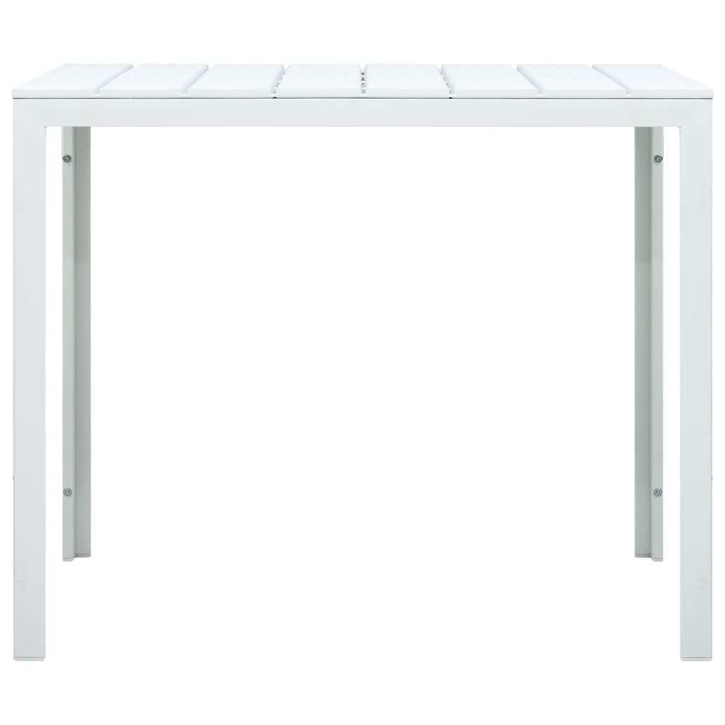 Mesa de centro 78x78x74 cm PEAD aspeto madeira branco