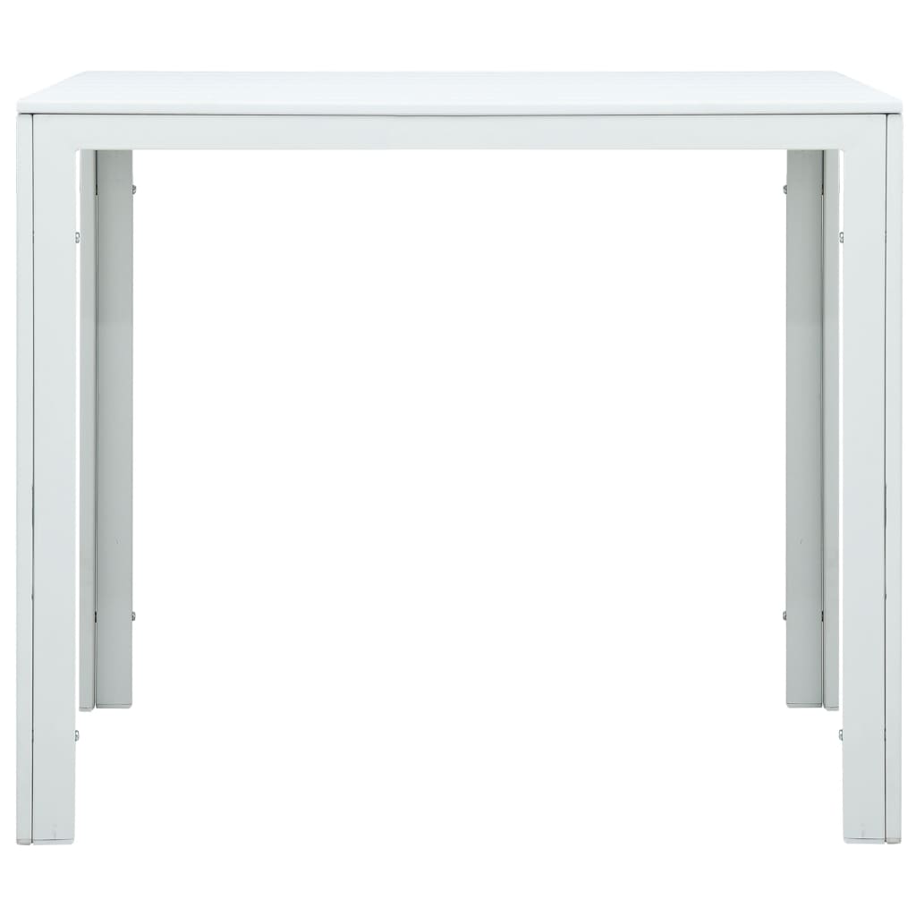 Mesa de centro 78x78x74 cm PEAD aspeto madeira branco