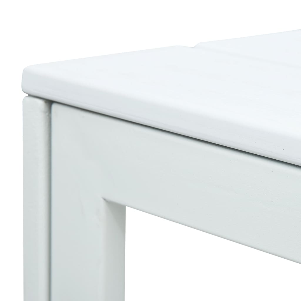 Mesa de centro 78x78x74 cm PEAD aspeto madeira branco