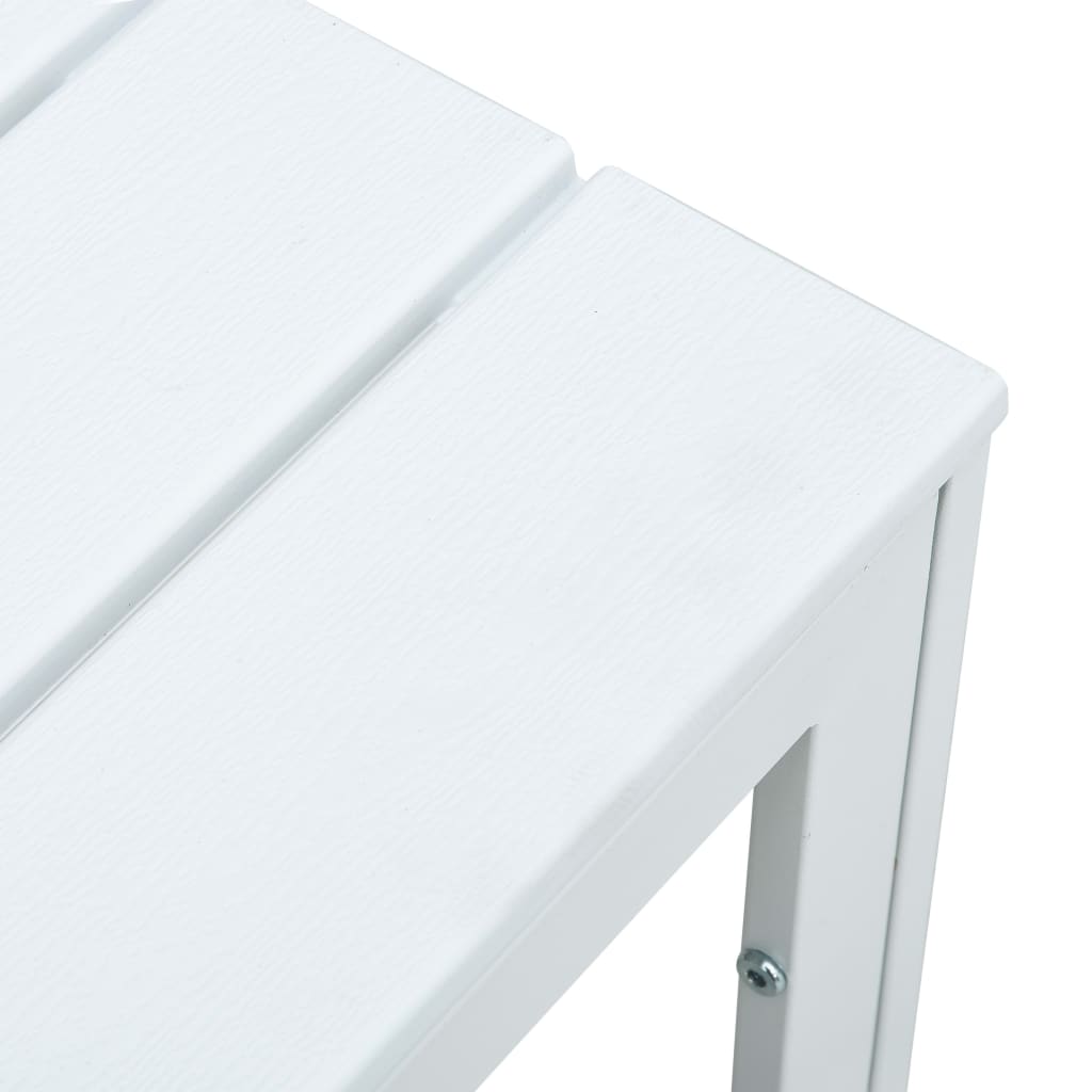Mesa de centro 78x78x74 cm PEAD aspeto madeira branco