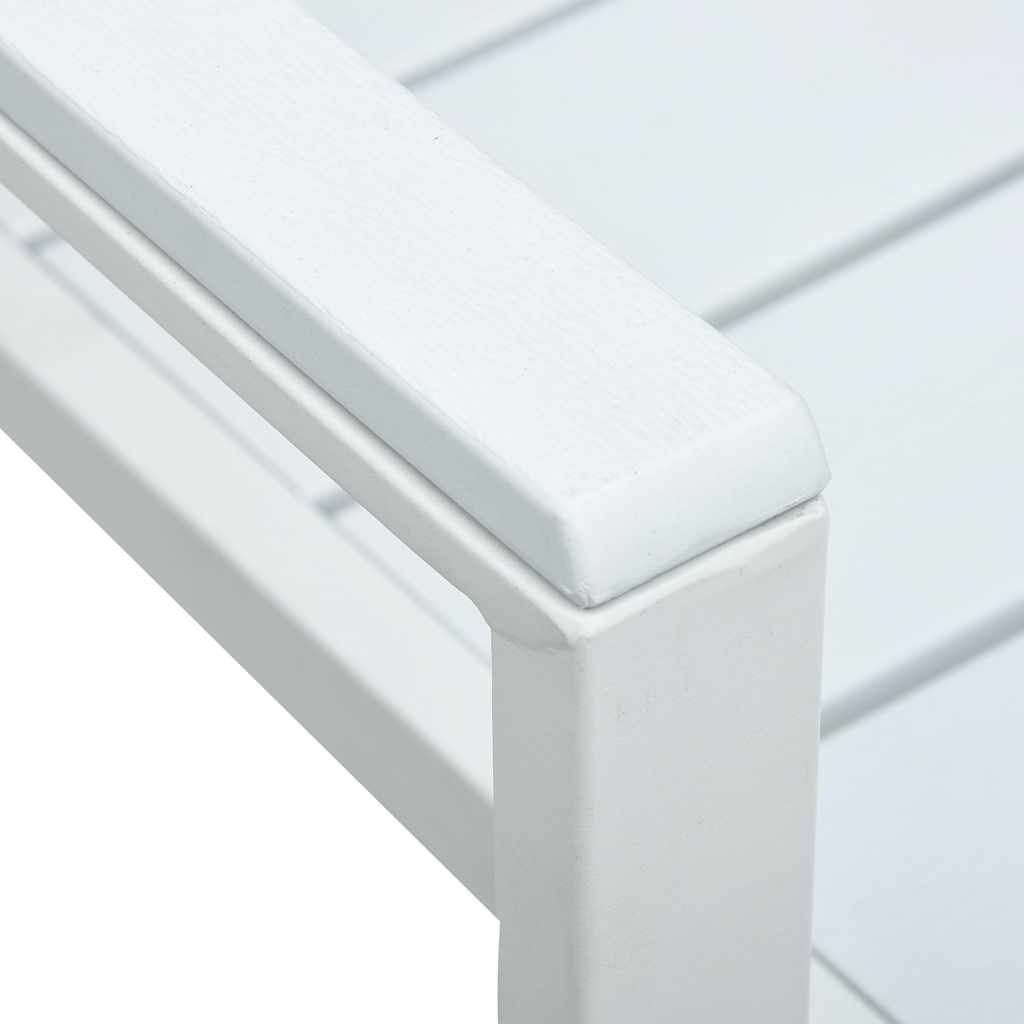 Cadeiras jardim 4 pcs PEAD aspeto madeira branco