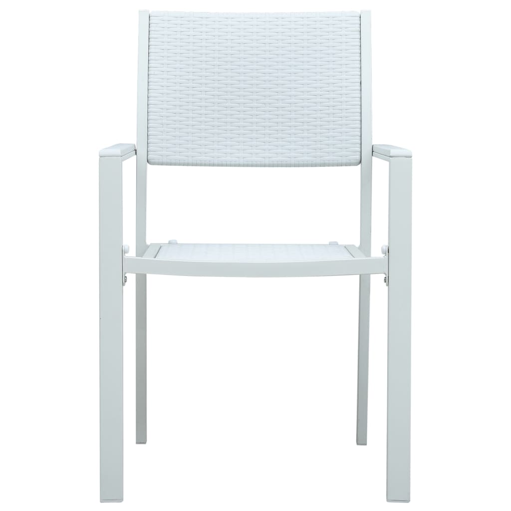 Cadeiras jardim 4 pcs plástico branco aspeto vime