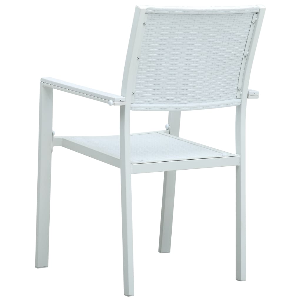 Cadeiras jardim 4 pcs plástico branco aspeto vime