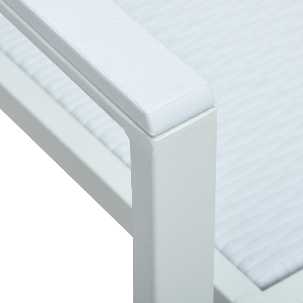 Cadeiras jardim 4 pcs plástico branco aspeto vime
