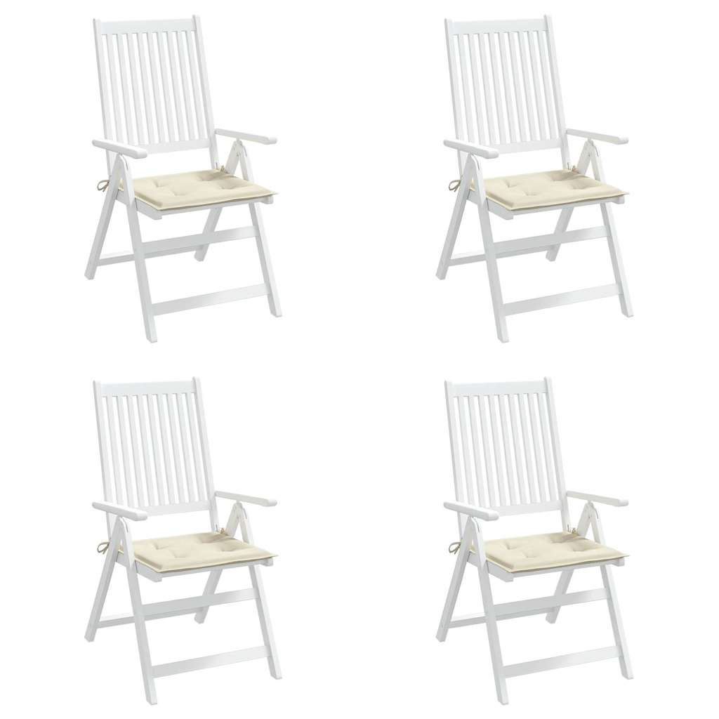 Almofadões p/ cadeiras jardim 4pcs 40x40x4 cm oxford cor creme