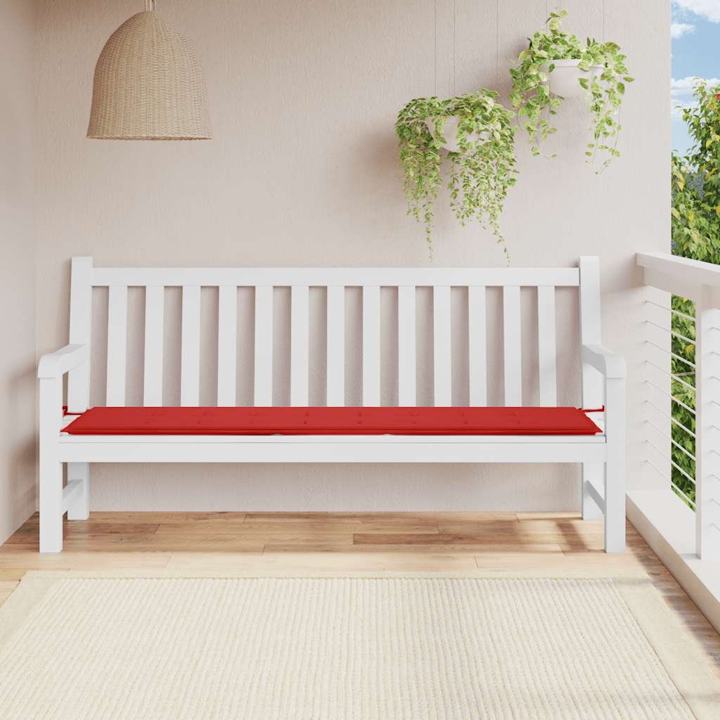 Almofadão p/ banco de jardim 200x50x4 cm tecido vermelho